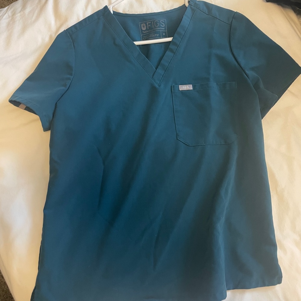 Figs Catarina One Pocket Scrub Top (Dark Teal)